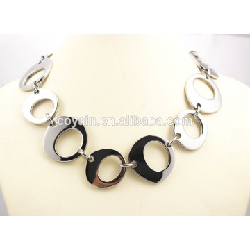 316L stainless long silver surgical steel big wide chain link necklace